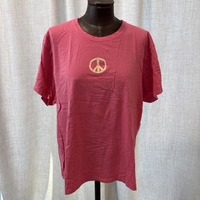 Life Is Good Peace Sign Pink Ladies Top Sz XXL