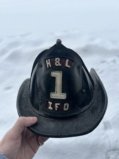 Antique CAIRNS Leather Firefighter Helmet Estate Fresh