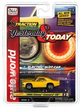 SC384A1 Auto World Xtraction 1969 Chevrolet Camaro Yellow HO Scale Slot Car