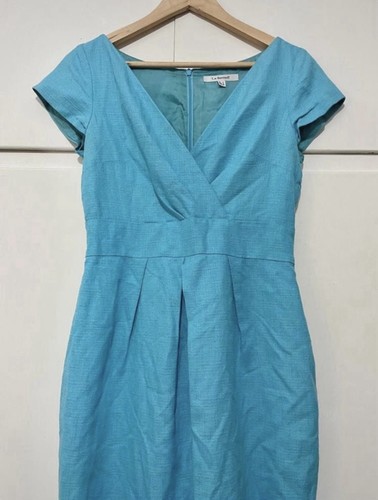 L.K. Bennett Dress Size 10 Turquoise Knee Length Very Good Condition - Picture 8 of 14