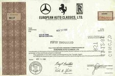 European Auto Classics Ltd 1980 Delaware Mercedes Benz Ferrari Rolls Royce 50000