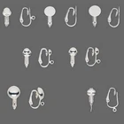 100 Silver Plated Clip On Fake Earring Findings For Dangles, Charms & Cabochons