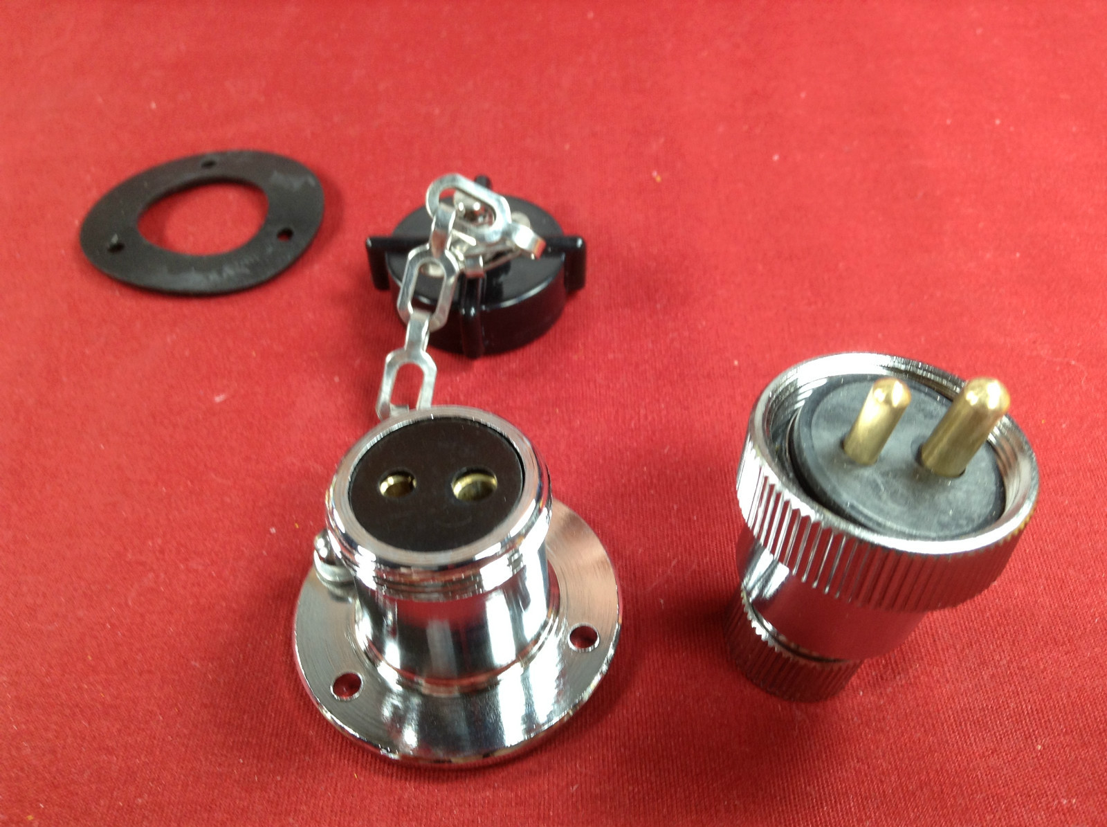 DECK CONNECTOR CHROME PLATED BRASS FLANGE WATER TIGHT MARINE POWER BOAT