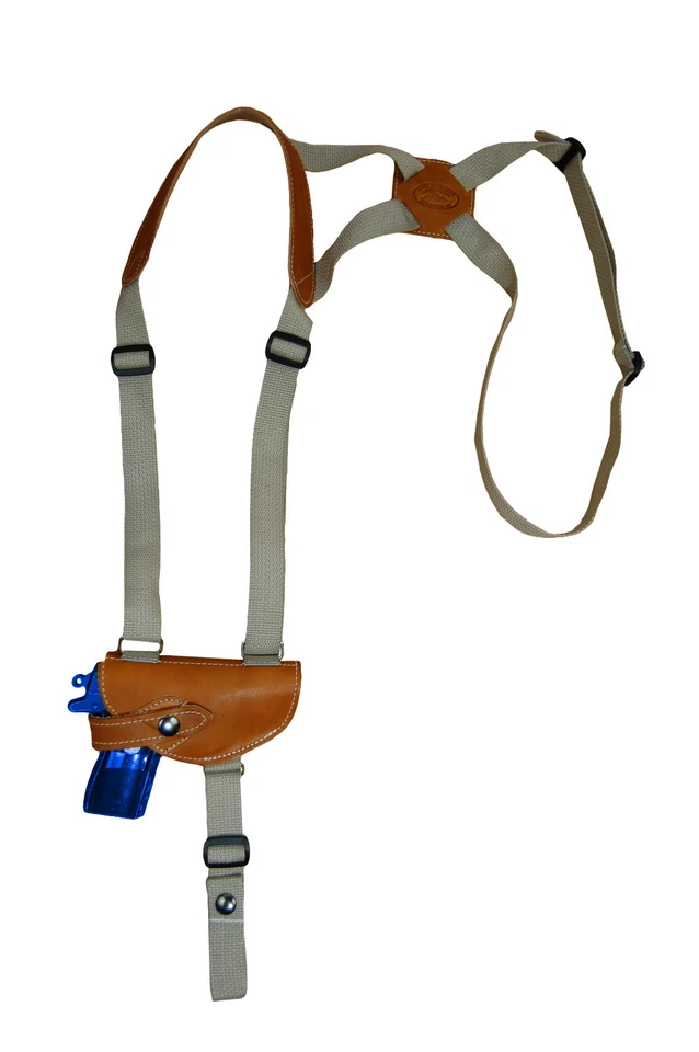 NUEVA Funda de Hombro de Cuero Tostado Barsony para Sig, Walther Pequeña 380 Ultra-Comp Foto 2 de 4