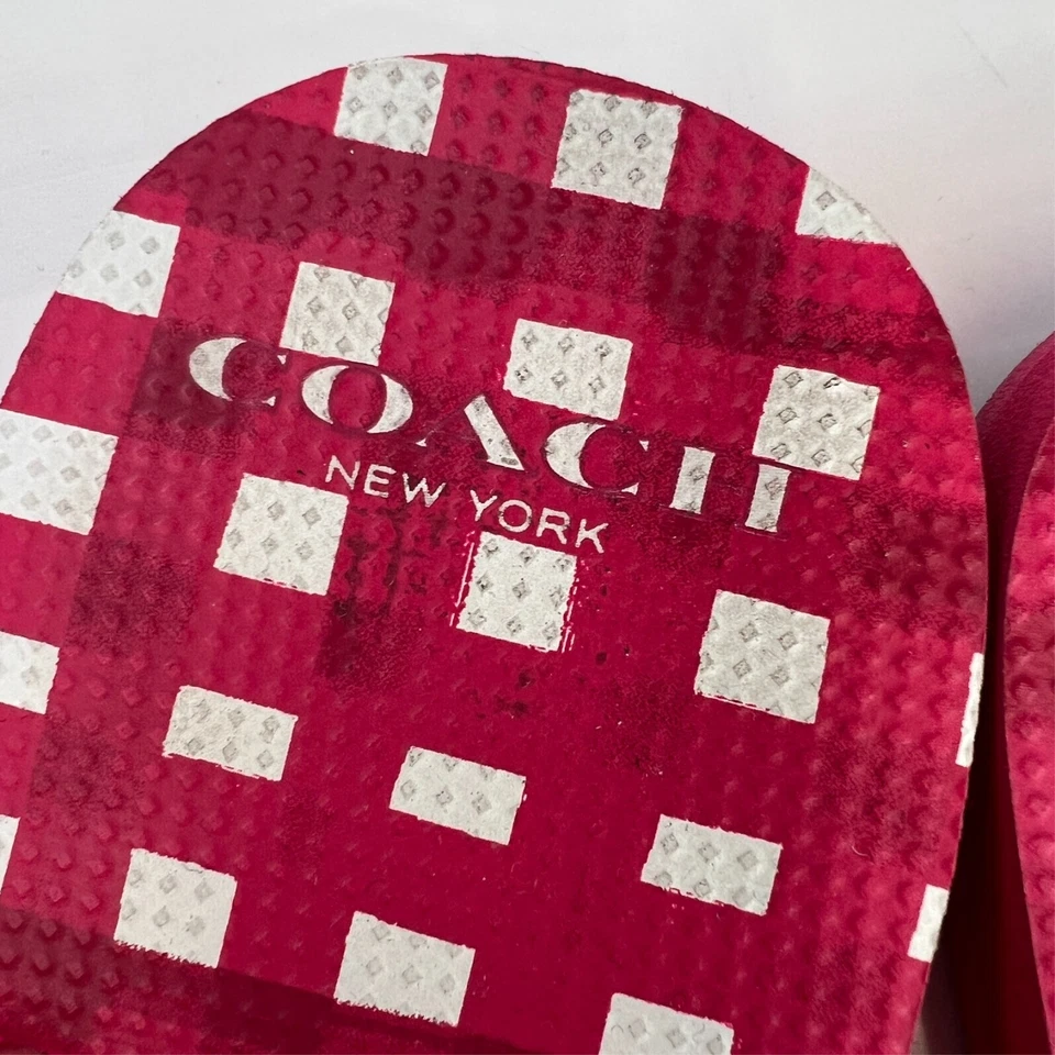 Coach Sandal Women 6 Bow Flip Flop Gingham Flat Thong Beach Pool Party Core Go - Image 4 of 4