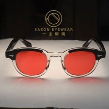 Men handmade red sunglasses women blackcrystal acetate johnny depp red glasses