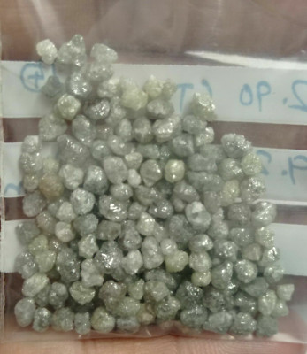 Natürlicher Ungeschliffener Diamant 5,00 ct   Loser Rohdiamant Silber-Grau