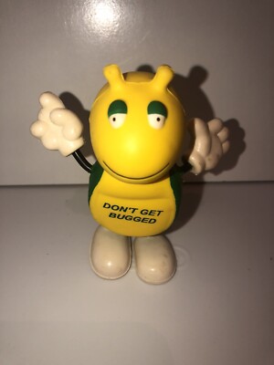 Rare Vintage Squeeze Toy DON'T GET BUGGED Green Figure Louis the Lightning Bug?