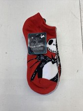 Disney Nightmare Before Christmas Jack/Sally Ankle Socks 5 Pairs Size 4-10 NEW