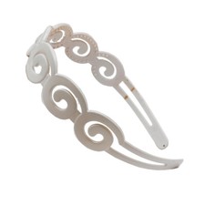 4pcs White Plastic Spiral Wide Alice Hair Band Headband 26mm 1" for Women Girls