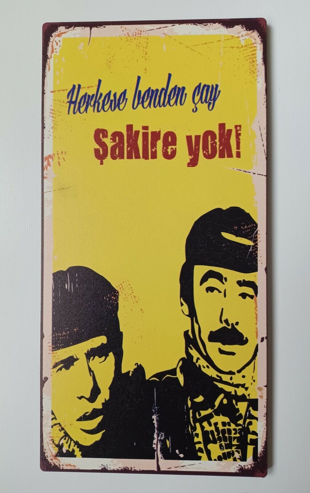 Sener Sen Ilyas Salman Sakire Yok Poster Yeşilcam 20x10 cm Bild MDF Retro Ahşap