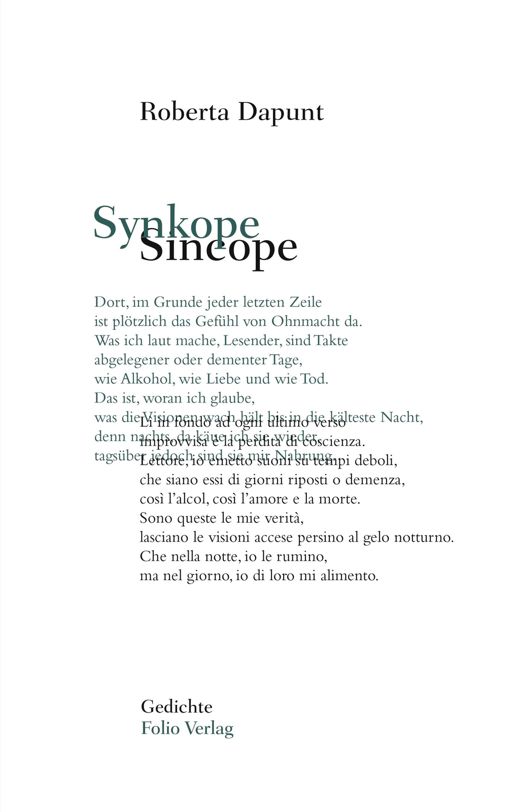 Thumbnail - Synkope / Sincope Roberta Dapunt