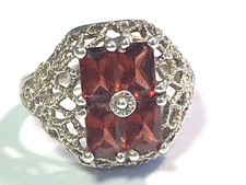 Vintage Sterling 925 Ruby Ring Size 6