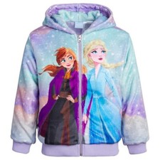 New Disney Frozen Girls Plush Jacket Size 4T / 5T
