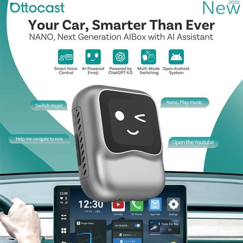 OTTOCAST Nano Video AI Box 1.83″ Display ChatGPT Wireless CarPlay Android Auto - Bild 10 von 10