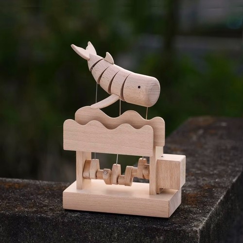 Moving Whale Wooden Sculpture – Unique Moving Desk Decor Gift Idea - Picture 2 of 3