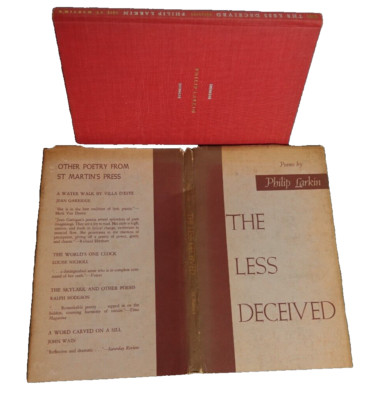 THE LESS DECEIVED, POEMS BY PHILIP LARKIN 1960 HC/DJ