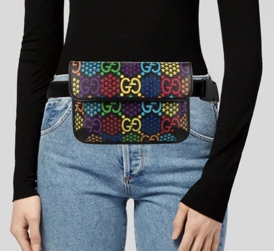 Sac ceinture Gucci imprimé psychédélique toile enduite multicolore