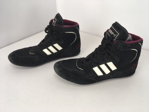 Adidas Rare Vintage 90s 95' CLUB MONDIAL Wrestling Shoes men’s size 12 Black Maroon - Bild 4 von 13
