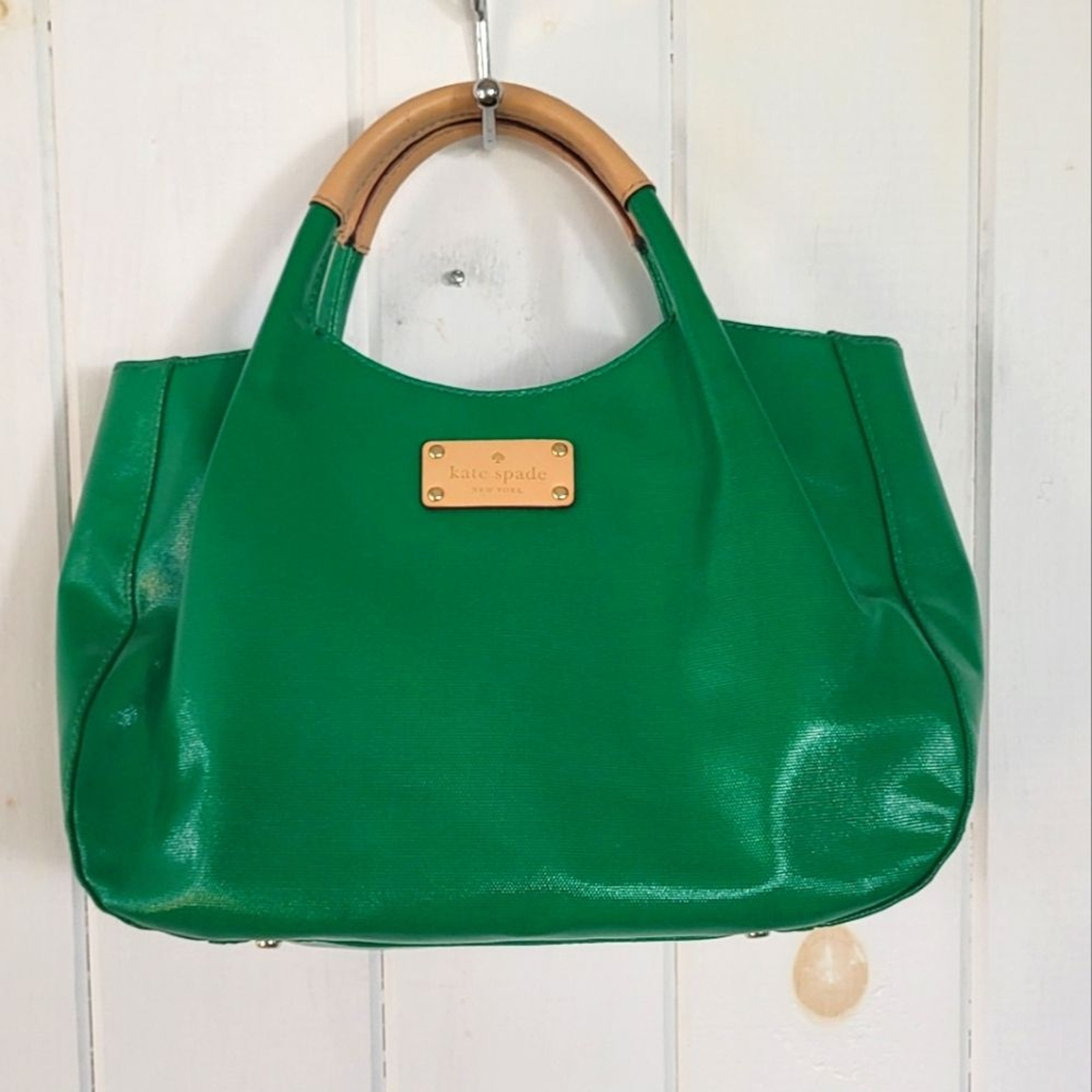 Kate Spade NY Emerald Green Leather Top Handle Crossbody Bag