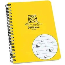 Weatherproof Side-Spiral Notebook, 4 5/8" x 7", Yellow 393N, Journal Pattern...
