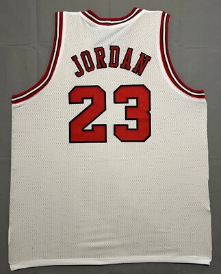 Michael Jordan Custom Jersey Chicago Bulls Sewn White UNC