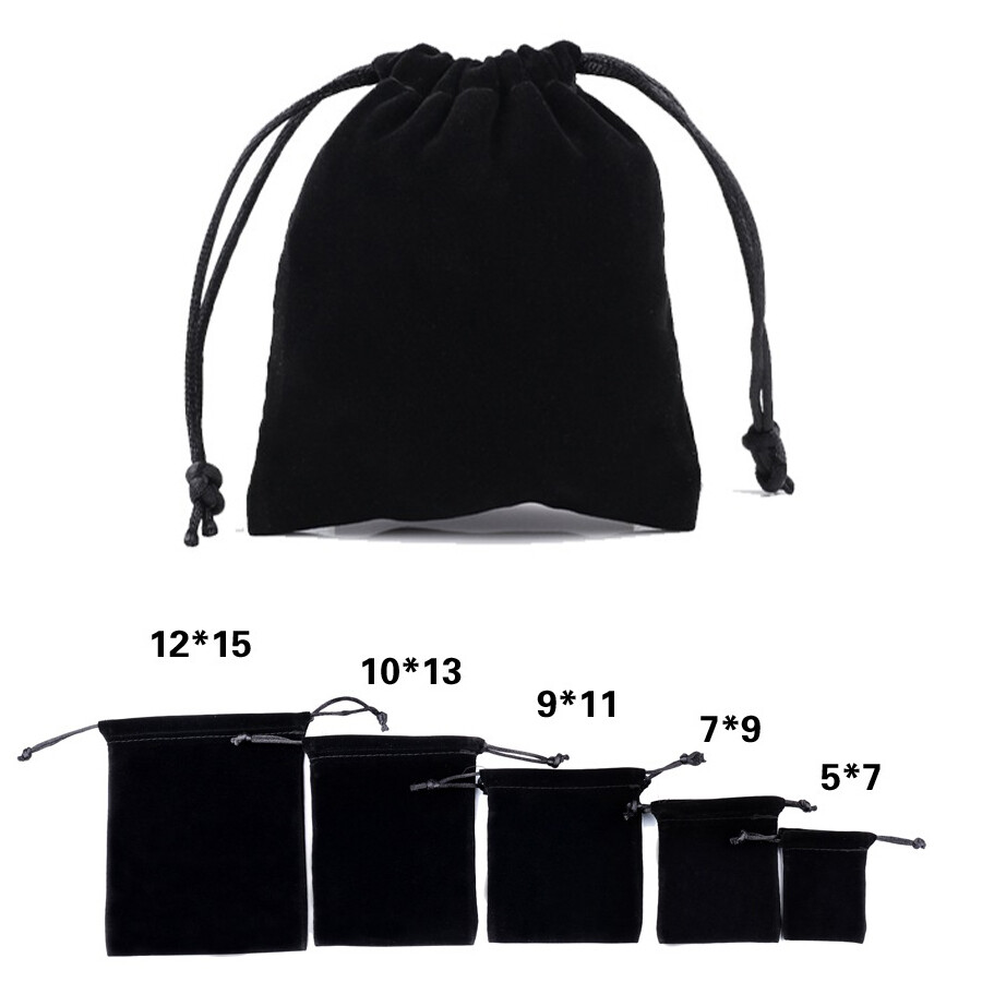 Juego de 10-300 piezas de bolsa de cordón de terciopelo joyería bolsa anillo fiesta boda bolsa regalo
