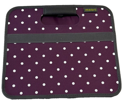 MEORI SMALL FOLDABLE PURPLE WITH WHITE DOTS STORAGE/ORGANIZER HOLDS 65LBS