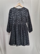 J.Crew Black Sparkly A-line Zip Back Dress Size-2