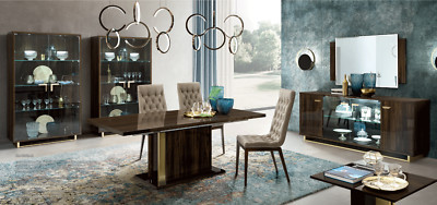 ESF Volare Walnut 9 Piece Dining Room Set Made in Italy by Camelgroup Italy