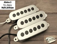 Burns Style Tri-Sonic Alnico V Single Coil Pickup Set Neck Middle Bridge- CHROME