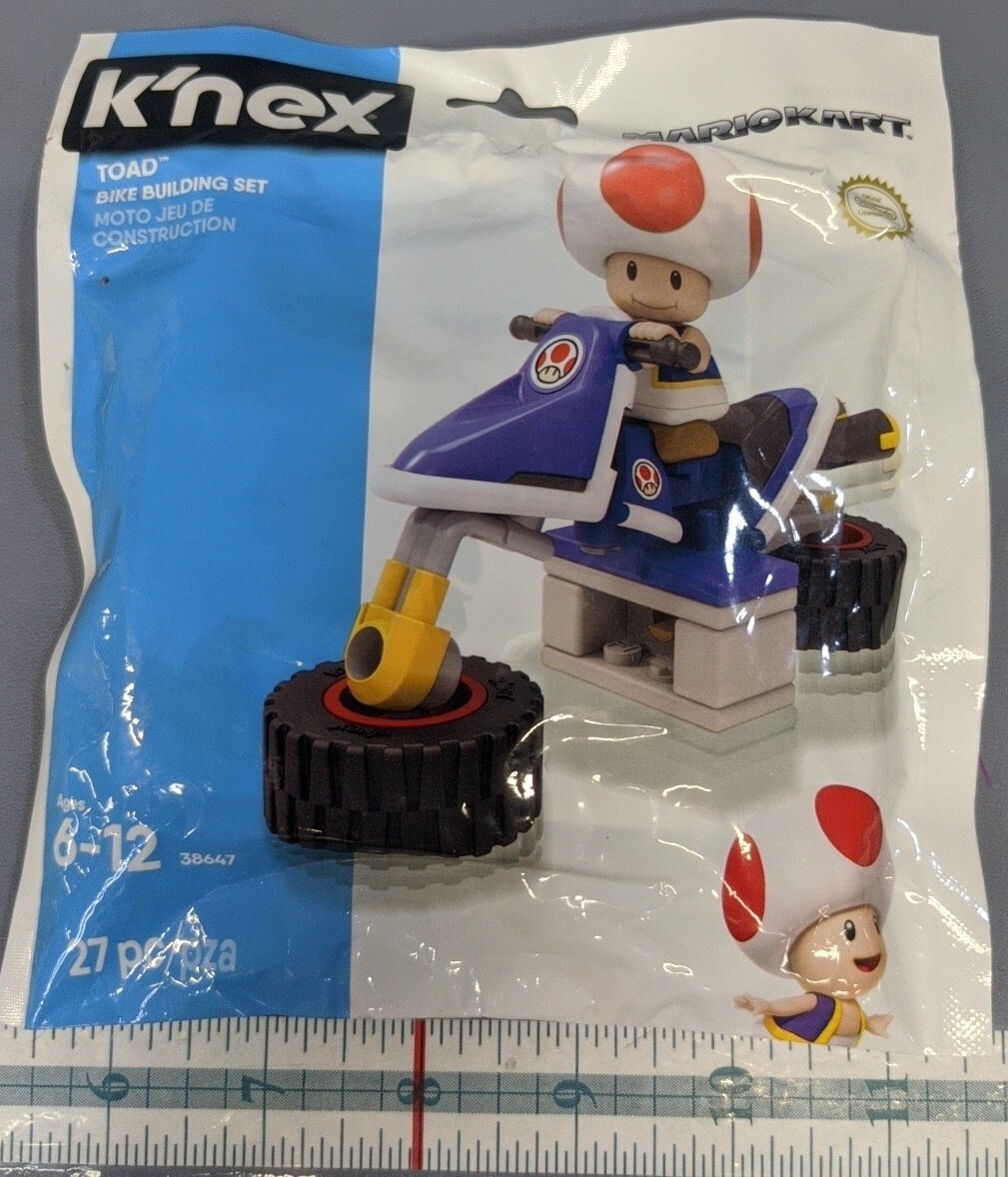 K'NEX Mariokart Toad Bike 27 Piece Building Set Nintendo