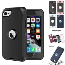 For iPhone SE 3rd 2nd Case Heavy Duty Shockproof Cover Built-in Screen Protector