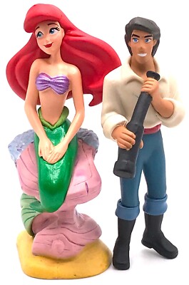 LITTLE MERMAID Figure Play Set WALT DISNEY PVC TOY Princess Ariel & Prince Eric!