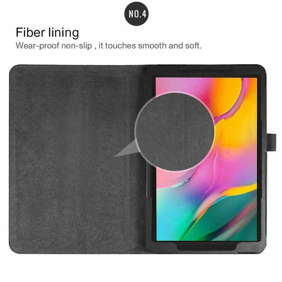 Samsung Galaxy Tab A 10.1 (2019) T510/T515 Leather Tablet Stand Flip Cover Case - Image 3 of 4