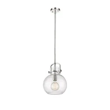 Innovations Newton Sphere 1-Lt 10" Stem Pendant, PN/SG - 410-1SM-PN-G410-10SDY