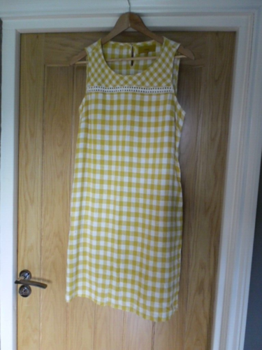 NEXT DRESS. SIZE - UK 10, YELLOW & WHITE CHECK - Picture 1 of 4