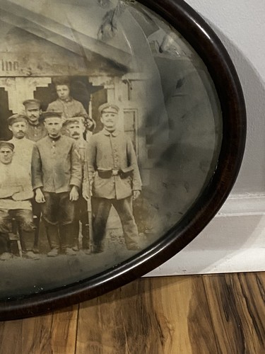 Rare Oval Convex Bubble Glass Picture Frame Offizier's Kasino (Officer's Mess) - Picture 3 of 22