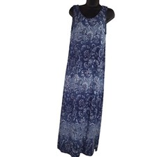 VTG 90s Bentley Sleeveless Lightweight Blue Paisley/Floral Maxi Dress Size 10