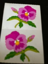MRS. GROSSMAN’S STICKERS FLORAL PINK PANSEY 6 SQUARES/6 FLOWERS
