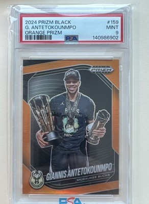 2024-25 Panini Prizm Black - Giannis Antetokounmpo  #159 Orange Prizm /49