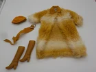 Vintage Barbie Complete Fashion Fun Fur Outfit 3434~Coat, Belt, Hat, Boots~1971