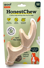 Woof HonestChew Medium Durable Antler Beef Flavor 25-65 lbs Dog Chew Toy 8"