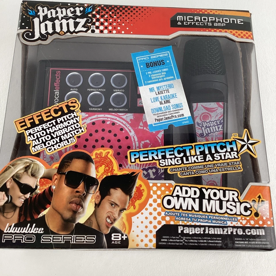 Paper Jamz Pro Microphone Effects Amp Pitch Corrector Built In Songs 2011 New - Image 2 of 4