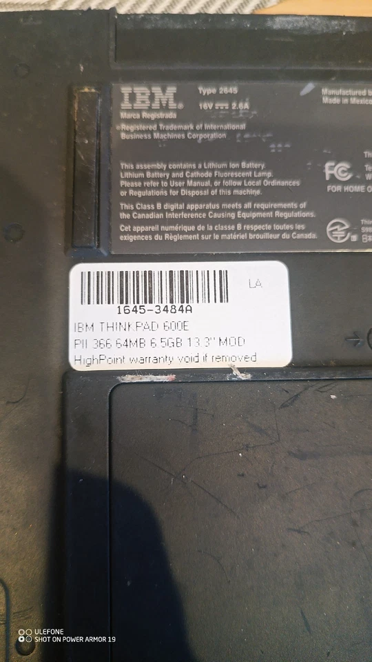 Vintage IBM Thinkpad 600E Pentium II 96MB Ram 6GB HDD power on tested only - Image 4 of 4