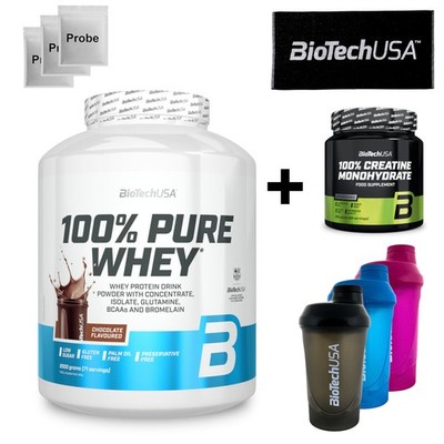 (31,45 EUR/kg) BioTech USA 100% Pure Whey 2000g Dose Plus Bonus nach Auswahl