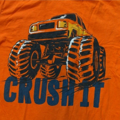 Carter's "CRUSH IT" Monster Truck -Orange Long-Sleeve T-shirt -Size 14 Orange - Picture 2 of 4