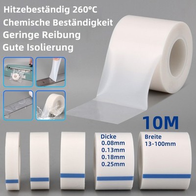 10M Weiß PTFE Klebeband selbstklebend Folie Klebefolie Hochtemperatur 260°C
