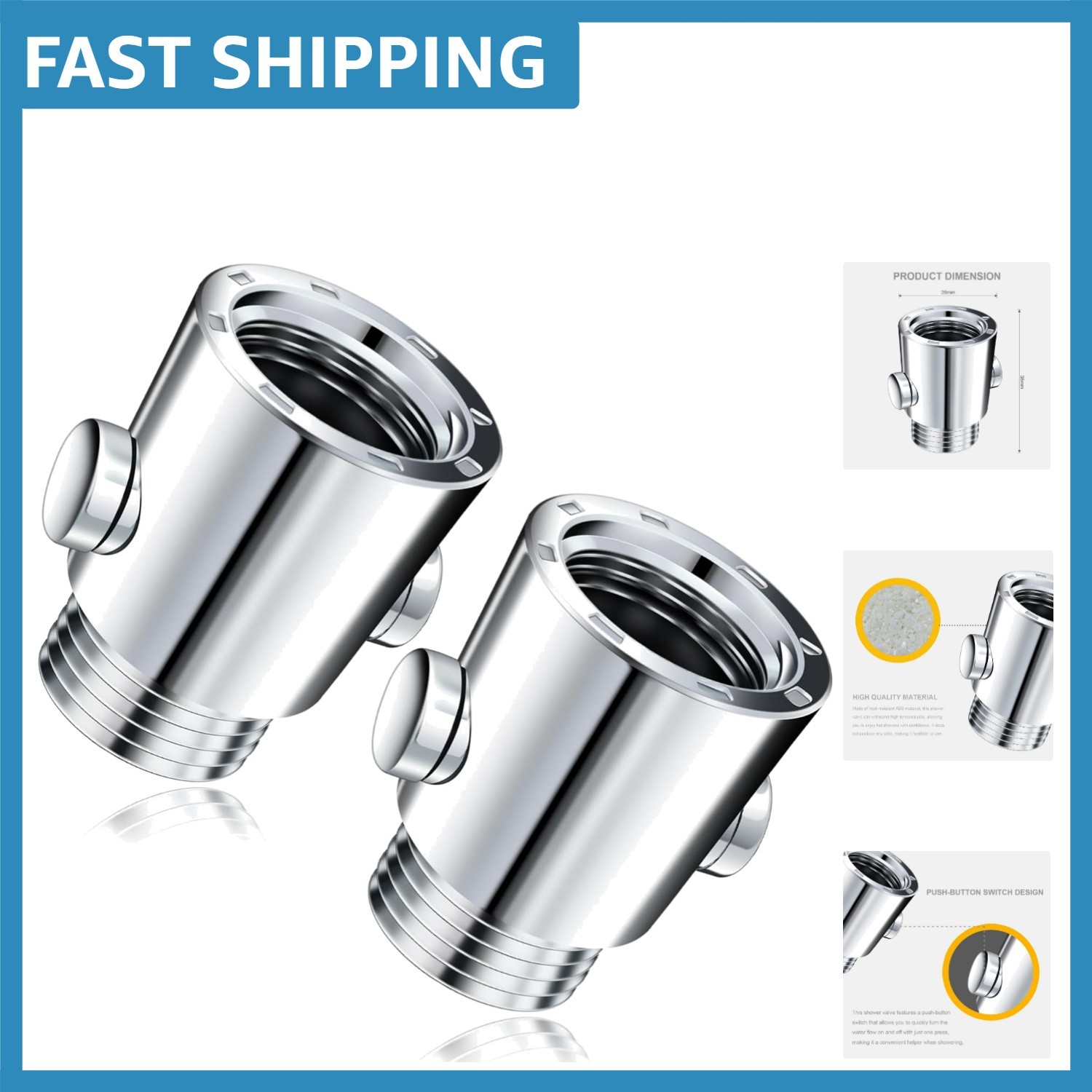 G1/2'' Universal Shower Shut Off Valve - Push-Button Water Control Convenience