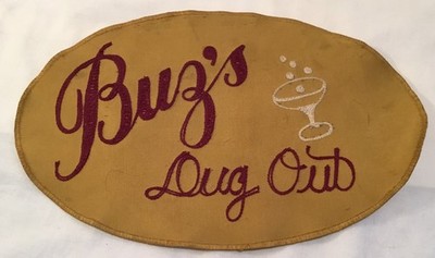Vintage Large  Buz s Dug Out  Uniform Patch, Canvas, Machine Stitching